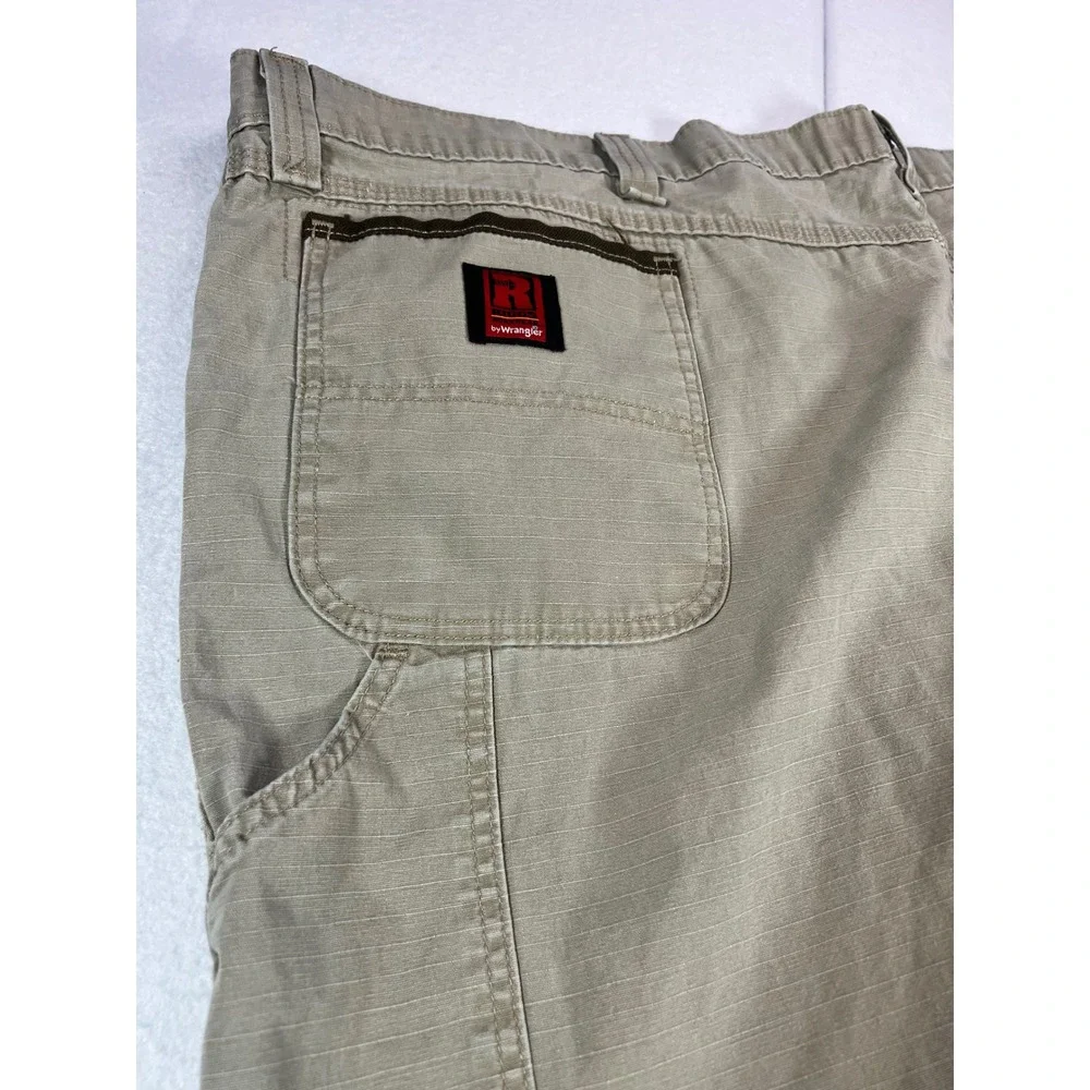 Wrangler Riggs Workwear Pants Khaki Ripstop Carpenter Utility Gorpcore 55x32